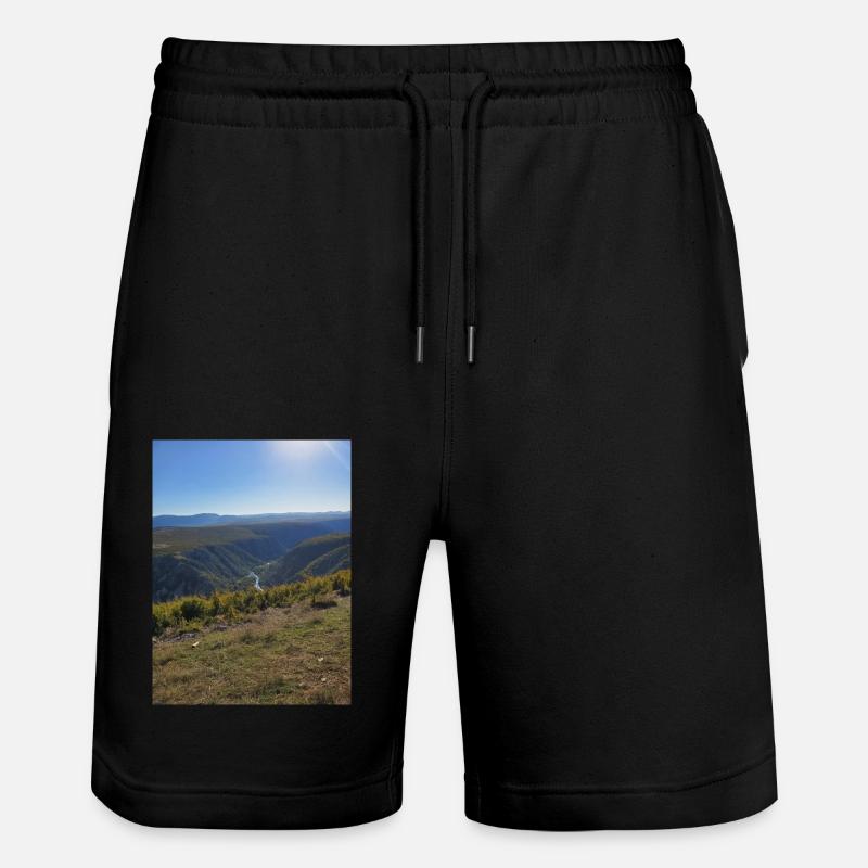 Berge - Stanley/Stella Unisex Bio Joggingshorts Trainer  - Schwarz