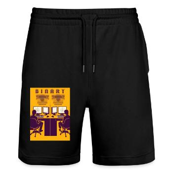 Binary - Stanley/Stella Unisex Bio Joggingshorts Trainer  - Schwarz - Vorne - Nik (191cm) & Marisol (170cm)