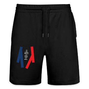 France Cities Trip Souvenir French Cities - Stanley/Stella Trainer Unisex Organic Jogging Shorts - black - Front - Nik (191cm) & Marisol (170cm)