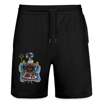 Engel - Stanley/Stella Unisex Bio Joggingshorts Trainer  - Schwarz - Vorne - Nik (191cm) & Marisol (170cm)