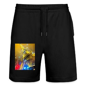 My Design - Stanley/Stella Unisex Bio Joggingshorts Trainer  - Schwarz - Vorne - Nik (191cm) & Marisol (170cm)