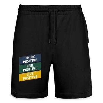 Positive Triad: Think, Feel, and Live - Stanley/Stella Trainer Unisex Organic Jogging Shorts - black - Front - Nik (191cm) & Marisol (170cm)