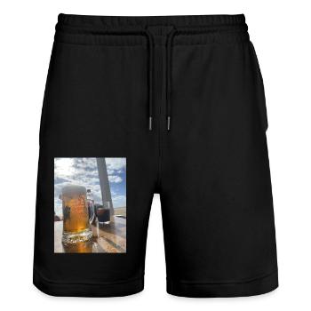 DjNunoKa Design - Sun Beer Glass - Stanley/Stella Trainer Unisex Organic Jogging Shorts - black - Front - Nik (191cm) & Marisol (170cm)