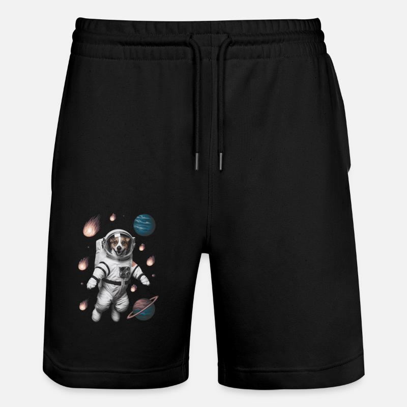 Adventure Space Dog - Stanley/Stella Trainer Unisex Organic Jogging Shorts - black