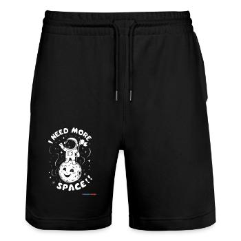 I need more space space - Stanley/Stella Trainer Unisex Organic Jogging Shorts - black - Front - Nik (191cm) & Marisol (170cm)