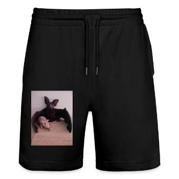 Night Wing Bat and Mouse - Stanley/Stella Trainer Unisex Organic Jogging Shorts - black - Front - Nik (191cm) & Marisol (170cm)