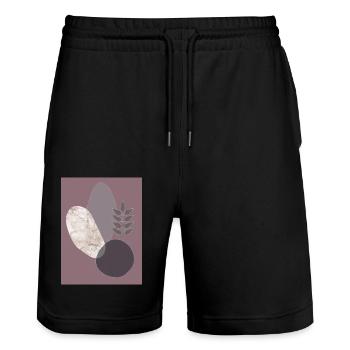 Affiche Geo Abst 1 - Short de jogging bio TRAINER Stanley/Stella unisexe - noir - Devant - Nik (191cm) & Marisol (170cm)