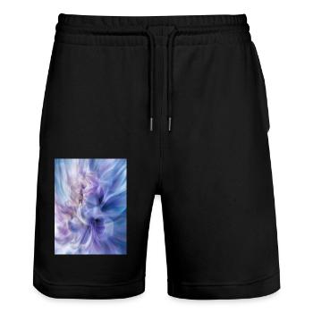 Poster ICM Flower 1 - Stanley/Stella Unisex Bio Joggingshorts Trainer  - Schwarz - Vorne - Nik (191cm) & Marisol (170cm)