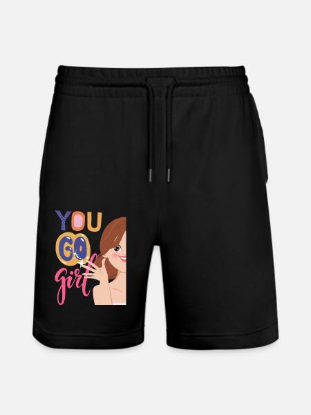 Du gehst Mädchen - Stanley/Stella Unisex Bio Joggingshorts Trainer - Schwarz