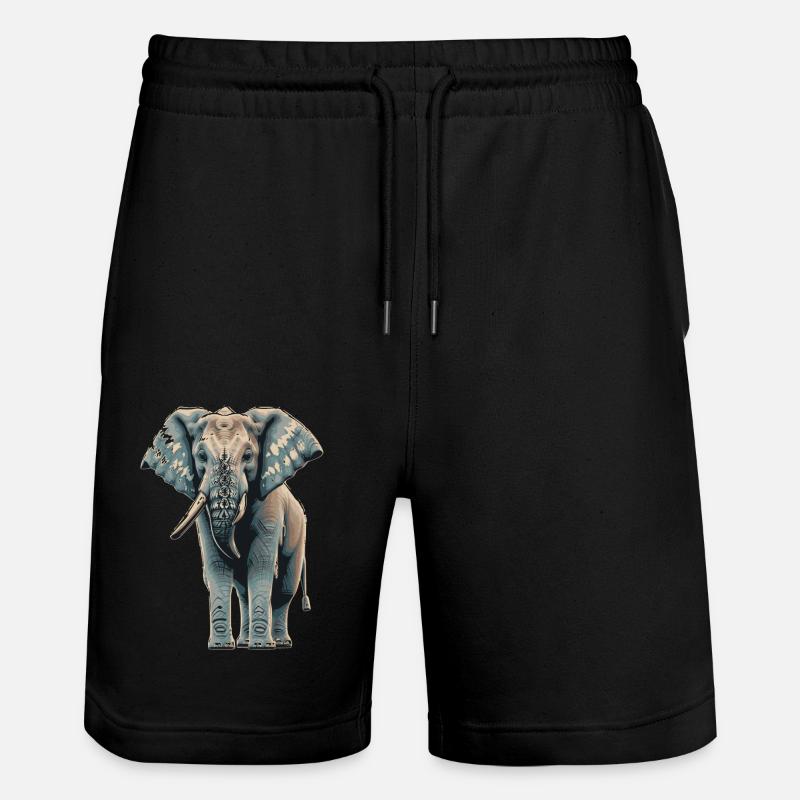blue elefant - Stanley/Stella Unisex Bio Joggingshorts Trainer  - Schwarz
