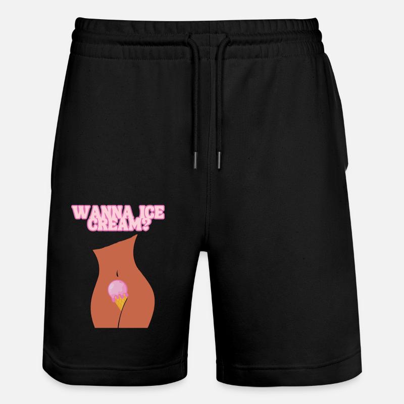 Lust auf Eiscreme? - Stanley/Stella Unisex Bio Joggingshorts Trainer  - Schwarz