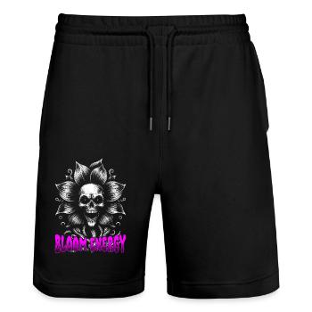 Bloom Energy Sinistre Crâne Fleur Visage - Short de jogging bio TRAINER Stanley/Stella unisexe - noir - Devant - Nik (191cm) & Marisol (170cm)