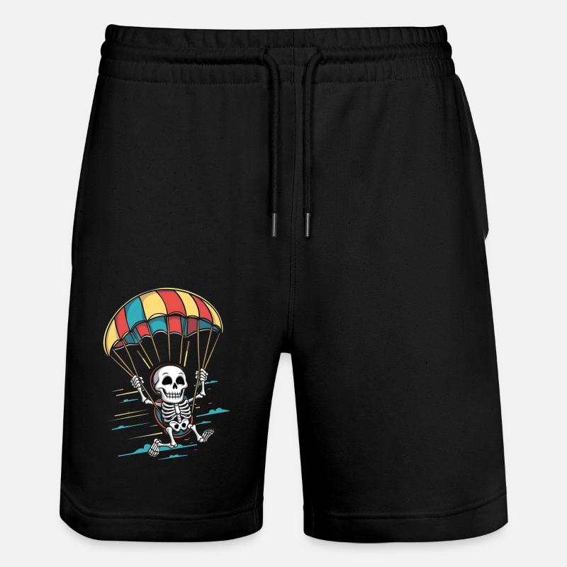 Crâne d’aviation avec parapluie - Short de jogging bio TRAINER Stanley/Stella unisexe - noir