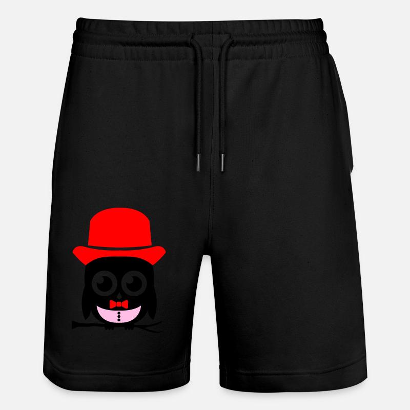 eule sir 02 Kopie - Stanley/Stella Unisex Bio Joggingshorts Trainer  - Schwarz