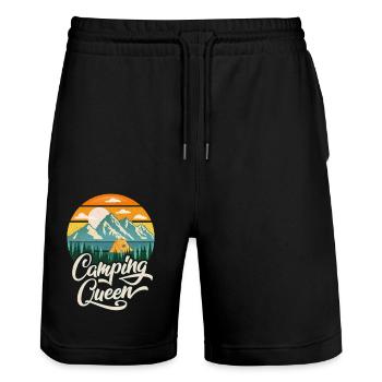 Camping - Stanley/Stella Unisex Bio Joggingshorts Trainer  - Schwarz - Vorne - Nik (191cm) & Marisol (170cm)