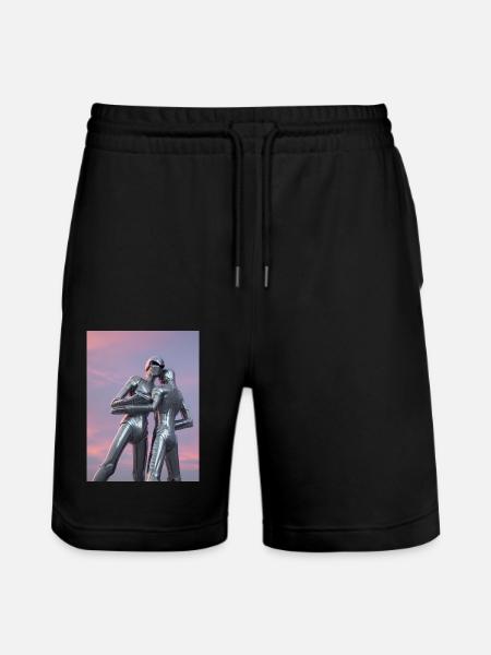 Futuristic Love Hug Futuristic Love - Stanley/Stella Trainer Unisex Organic Jogging Shorts - black