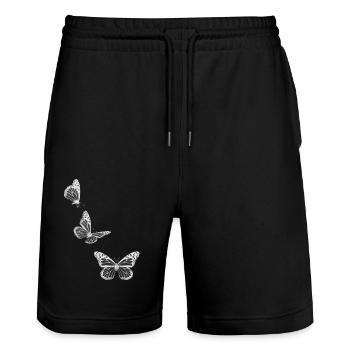 Flight of the Butterfly - Stanley/Stella Trainer Unisex Organic Jogging Shorts - black - Front - Nik (191cm) & Marisol (170cm)