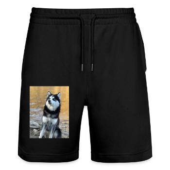 Husky - Stanley/Stella Unisex Bio Joggingshorts Trainer  - Schwarz - Vorne - Nik (191cm) & Marisol (170cm)