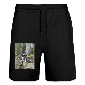 Husky - Stanley/Stella Unisex Bio Joggingshorts Trainer  - Schwarz - Vorne - Nik (191cm) & Marisol (170cm)