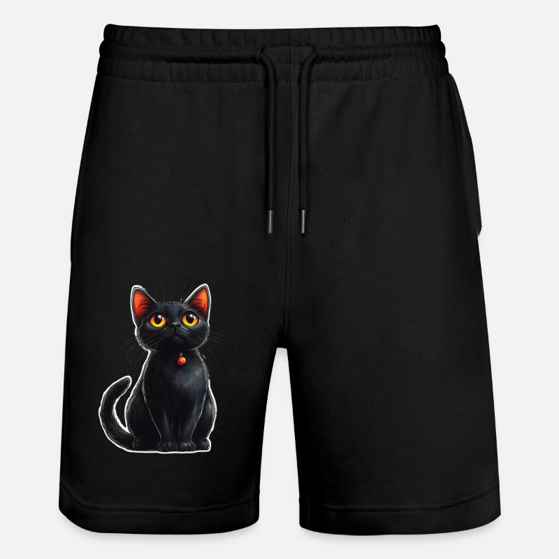 Chat noir - Short de jogging bio TRAINER Stanley/Stella unisexe - noir