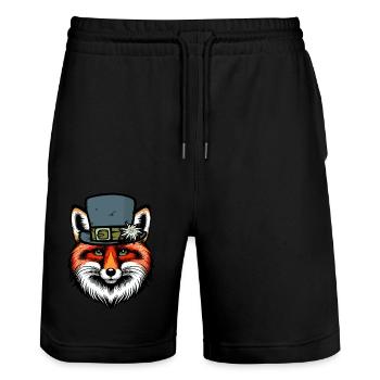 Tiroler Fuchs Österreich Füchse Schweiz Alpen - Stanley/Stella Unisex Bio Joggingshorts Trainer  - Schwarz - Vorne - Nik (191cm) & Marisol (170cm)