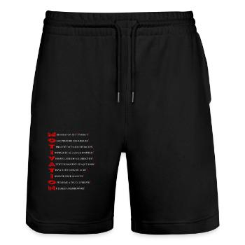 L'Énergie de Réussir - Short de jogging bio TRAINER Stanley/Stella unisexe - noir - Devant - Nik (191cm) & Marisol (170cm)