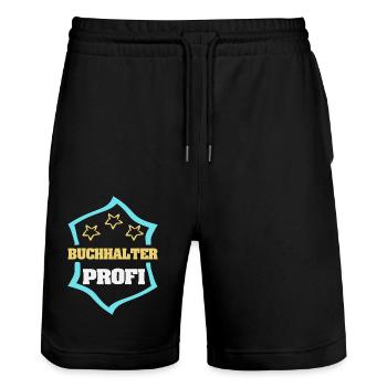 Accountant - Stanley/Stella Trainer Unisex Organic Jogging Shorts - black - Front - Nik (191cm) & Marisol (170cm)