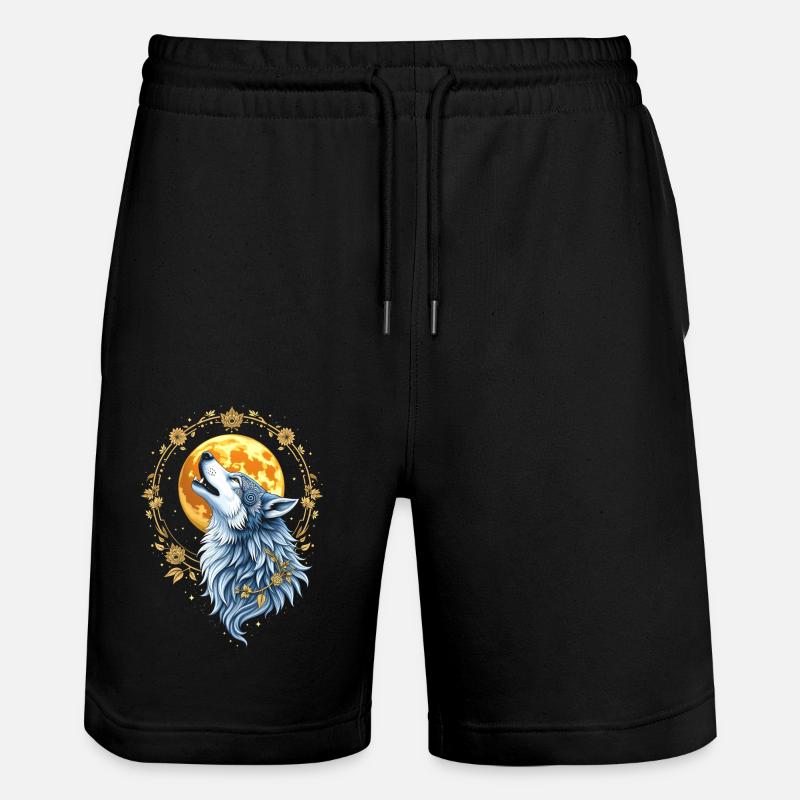 Coeur Ligne Loup - Moon Art - Short de jogging bio TRAINER Stanley/Stella unisexe - noir
