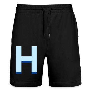 Pop und moderner blauer Buchstabe h - Stanley/Stella Unisex Bio Joggingshorts Trainer  - Schwarz - Vorne - Nik (191cm) & Marisol (170cm)