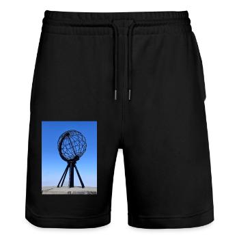 Nordkap - Stanley/Stella Unisex Bio Joggingshorts Trainer  - Schwarz - Vorne - Nik (191cm) & Marisol (170cm)