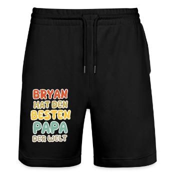 Geschenk für Bryan - Stanley/Stella Unisex Bio Joggingshorts Trainer  - Schwarz - Vorne - Nik (191cm) & Marisol (170cm)
