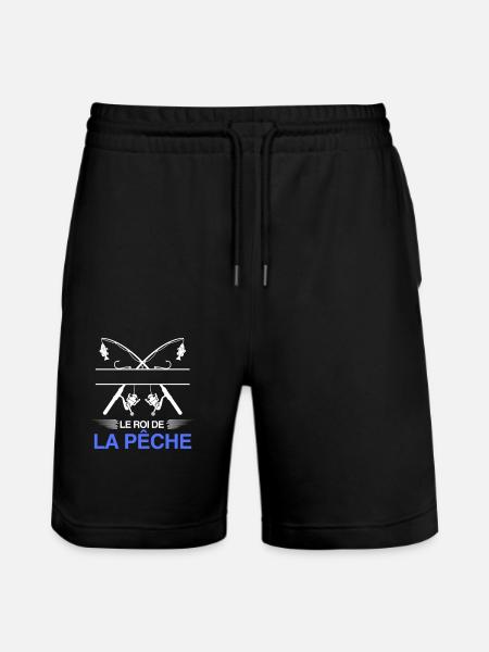 Le roi de la Pêche cadeau personnalisé pêcheur - Short de jogging bio TRAINER Stanley/Stella unisexe - noir