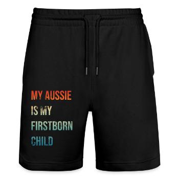 Premier-né australien - Short de jogging bio TRAINER Stanley/Stella unisexe - noir - Devant - Nik (191cm) & Marisol (170cm)