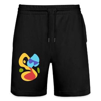 Mélodie de la mer d’été - Vintage Bold Abstract - Short de jogging bio TRAINER Stanley/Stella unisexe - noir - Devant - Nik (191cm) & Marisol (170cm)