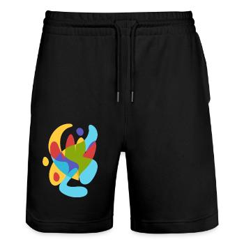 Abstrait Flore tropicale d’été - Short de jogging bio TRAINER Stanley/Stella unisexe - noir - Devant - Nik (191cm) & Marisol (170cm)