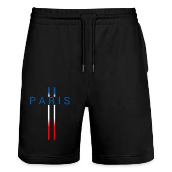 Paris - Short de jogging bio TRAINER Stanley/Stella unisexe - noir - Devant - Nik (191cm) & Marisol (170cm)