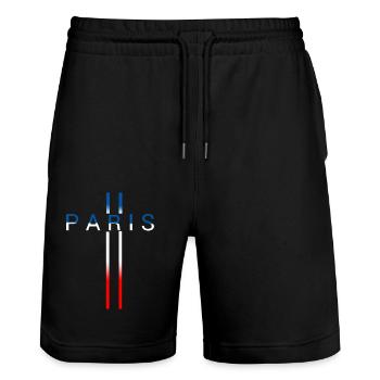 Paris - Short de jogging bio TRAINER Stanley/Stella unisexe - noir - Devant - Nik (191cm) & Marisol (170cm)
