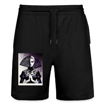 Dentelle et mensonges - Short de jogging bio TRAINER Stanley/Stella unisexe - noir - Devant - Nik (191cm) & Marisol (170cm)