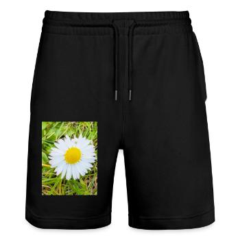 Sunny Daisy - Stanley/Stella Trainer Unisex Organic Jogging Shorts - black - Front - Nik (191cm) & Marisol (170cm)