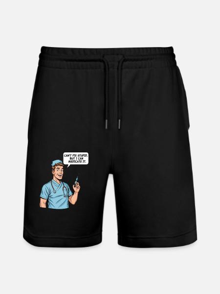 Rolig sjuksköterska ordspråk - dumhet medicin - Ekologiska joggingshorts Trainer unisex från Stanley/Stella - svart