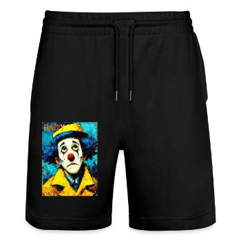 « Clown triste » de van Gogh - Short de jogging bio TRAINER Stanley/Stella unisexe - noir - Devant - Nik (191cm) & Marisol (170cm)