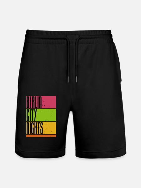 Berlin City Nights - Stanley/Stella Trainer Unisex Organic Jogging Shorts - black
