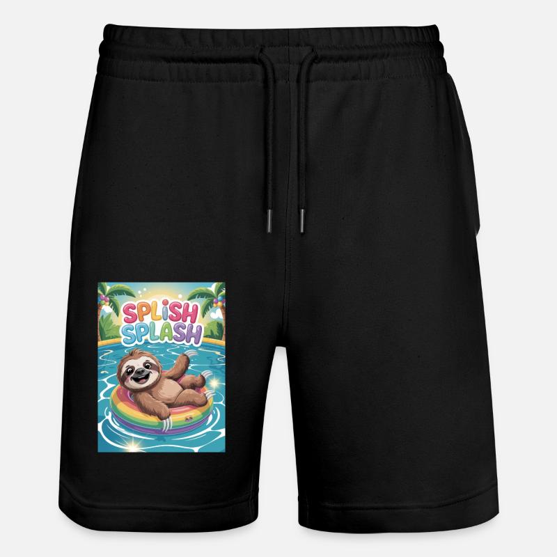 Baignade paresseuse, vacances d’été, éclaboussures - Short de jogging bio TRAINER Stanley/Stella unisexe - noir