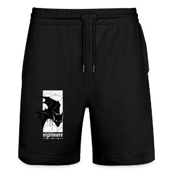 Nightmare Bat – Gothic Horror Vampire Creature Art - Stanley/Stella Trainer Unisex Organic Jogging Shorts - black - Front - Nik (191cm) & Marisol (170cm)