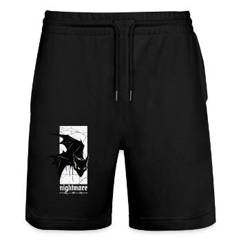 Nightmare Bat – Gothic Horror Vampire Creature Art - Stanley/Stella Trainer Unisex Organic Jogging Shorts - black - Front - Nik (191cm) & Marisol (170cm)