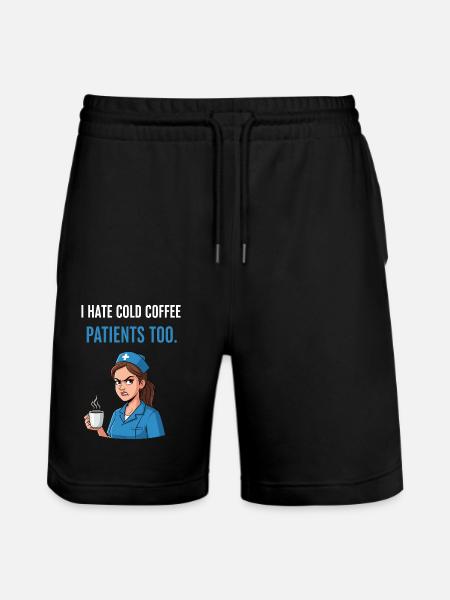 Nurse Coffee Funny - Stanley/Stella Trainer Unisex Organic Jogging Shorts - black