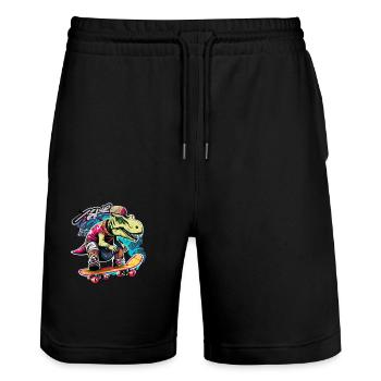 IMG 1487 - Short de jogging bio TRAINER Stanley/Stella unisexe - noir - Devant - Nik (191cm) & Marisol (170cm)