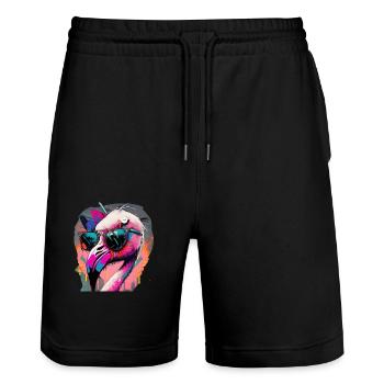 IMG 1479 - Stanley/Stella Unisex Bio Joggingshorts Trainer  - Schwarz - Vorne - Nik (191cm) & Marisol (170cm)