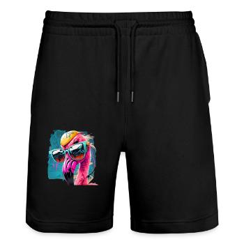 IMG 1475 - Stanley/Stella Unisex Bio Joggingshorts Trainer  - Schwarz - Vorne - Nik (191cm) & Marisol (170cm)