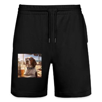 Ready for summer - Stanley/Stella Unisex Bio Joggingshorts Trainer  - Schwarz - Vorne - Nik (191cm) & Marisol (170cm)
